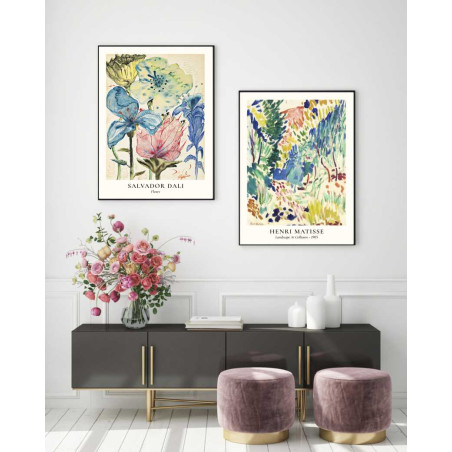 خرید تابلو ست 2 عددی طرح 1228 سبک وینتیج | ابعاد 50×70 با قاب