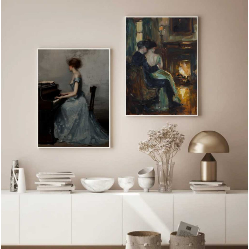 تابلو دیواری وینتیج طرح 1237 | ابعاد 50x70 با قاب دلخواه