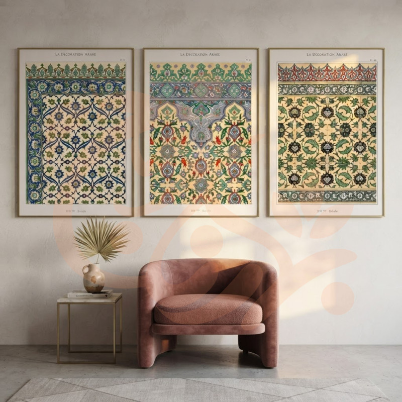 ست ۳ تایی تابلو سنتی طرح 1317 |50×70