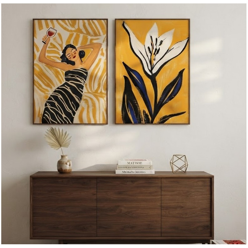 تابلو دیواری طرح 1297 | ست دو عددی ابعاد 50×70
